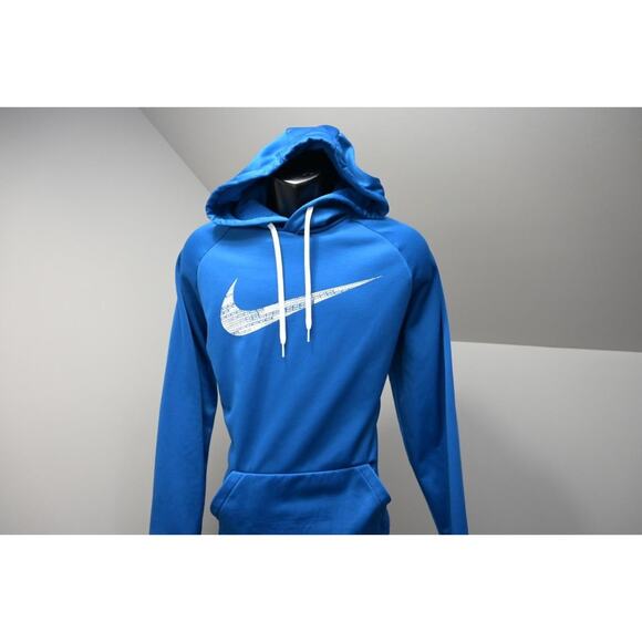 Nike Hoodie Dri Fit Fleece Sweatshirt Athletic Performance Blue Mens Sz Large - Picture 1 of 11